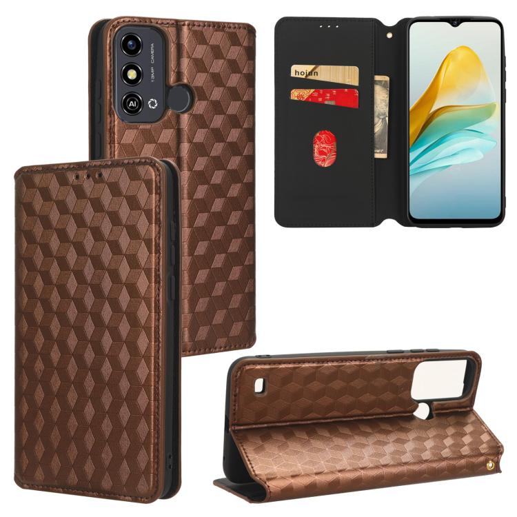 Cubic Grid Texture Flip Leather Phone Case, For ZTE nubia Focus Pro 5G, For ZTE nubia Neo 2 5G, For ZTE nubia Music / Z2353, For ZTE Blade A34, For ZTE Libero 5G IV / nubia LVY, For ZTE nubia Z60 Ultra 5G, For ZTE Blade A54                             ...