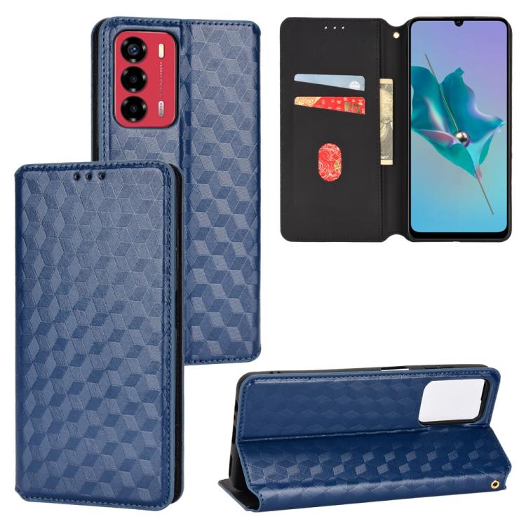 Cubic Grid Texture Flip Leather Phone Case, For ZTE Blade A32, For ZTE nubia RedMagic 8 Pro 5G / 8 Pro+, For ZTE Libero 5G III / A202ZT, For ZTE Blade A72 / V40 Vita, For ZTE nubia RedMagic 7, For ZTE Libero 5G II, For ZTE Blade L9                     ...