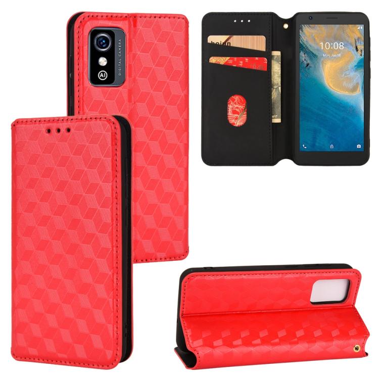 Cubic Grid Texture Flip Leather Phone Case, For ZTE Blade A32, For ZTE nubia RedMagic 8 Pro 5G / 8 Pro+, For ZTE Libero 5G III / A202ZT, For ZTE Blade A72 / V40 Vita, For ZTE nubia RedMagic 7, For ZTE Libero 5G II, For ZTE Blade L9                     ...