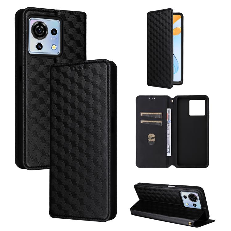 Cubic Grid Texture Flip Leather Phone Case, For ZTE nubia Focus Pro 5G, For ZTE nubia Neo 2 5G, For ZTE nubia Music / Z2353, For ZTE Blade A34, For ZTE Libero 5G IV / nubia LVY, For ZTE nubia Z60 Ultra 5G, For ZTE Blade A54                             ...