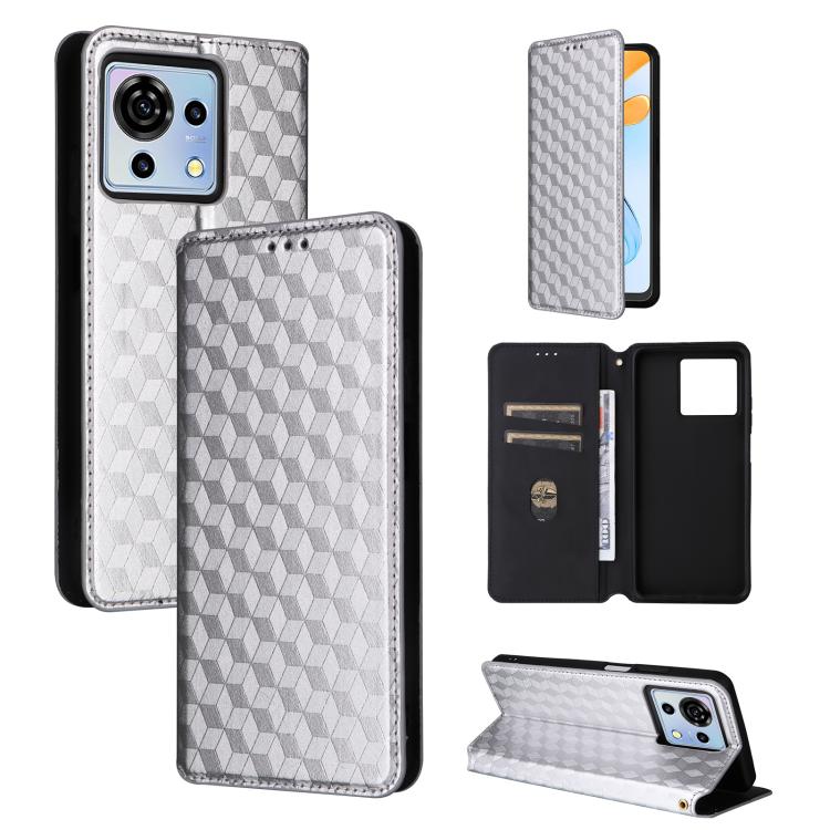 Cubic Grid Texture Flip Leather Phone Case, For ZTE nubia Focus Pro 5G, For ZTE nubia Neo 2 5G, For ZTE nubia Music / Z2353, For ZTE Blade A34, For ZTE Libero 5G IV / nubia LVY, For ZTE nubia Z60 Ultra 5G, For ZTE Blade A54                             ...
