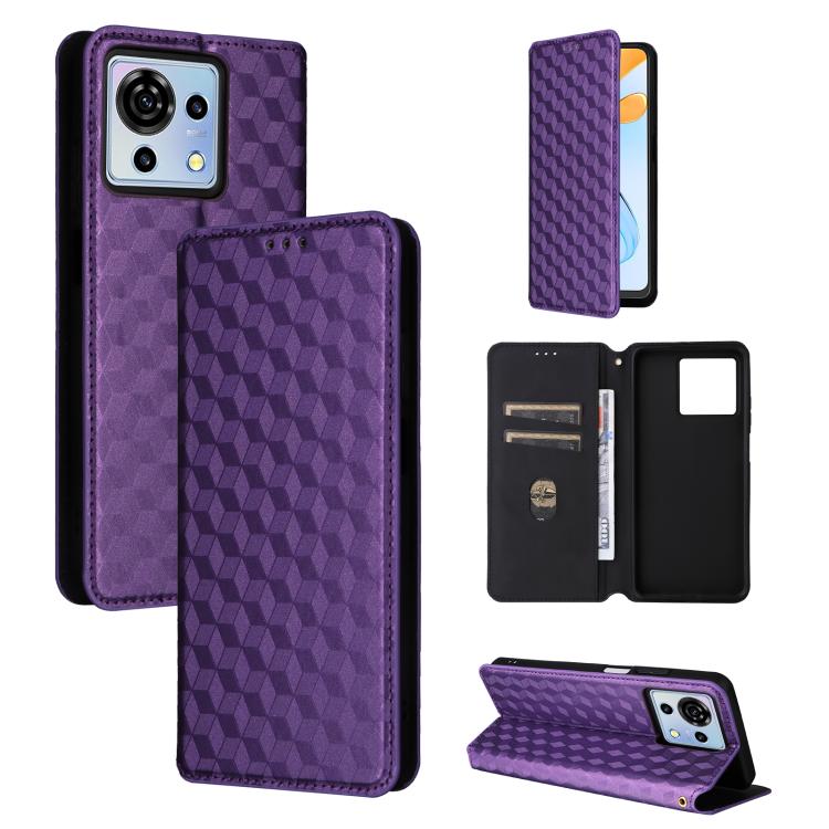 Cubic Grid Texture Flip Leather Phone Case, For ZTE nubia Focus Pro 5G, For ZTE nubia Neo 2 5G, For ZTE nubia Music / Z2353, For ZTE Blade A34, For ZTE Libero 5G IV / nubia LVY, For ZTE nubia Z60 Ultra 5G, For ZTE Blade A54                             ...