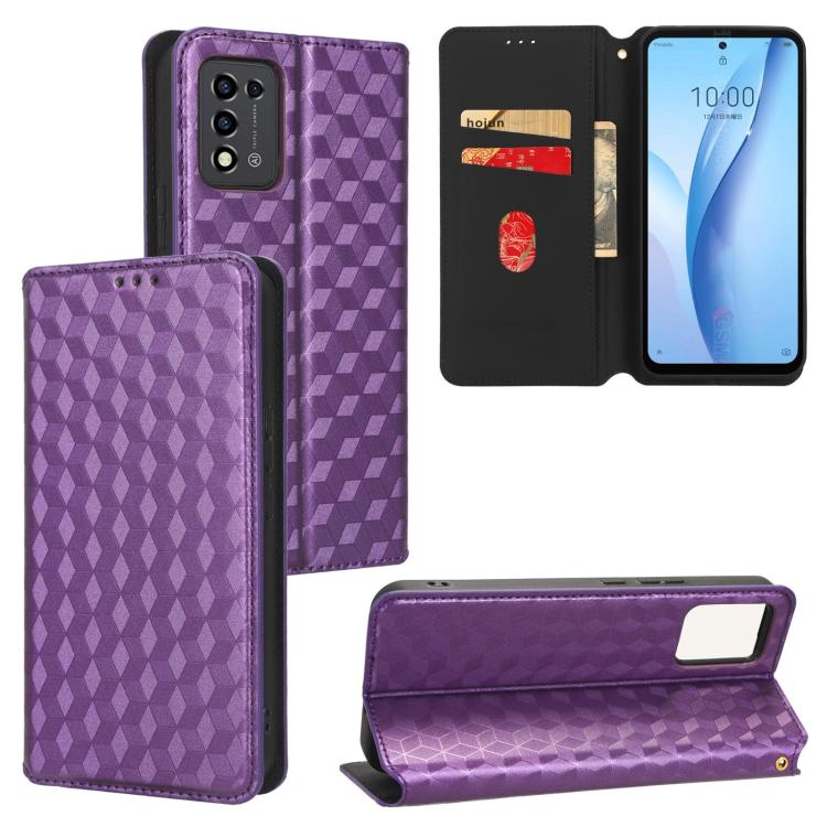 Cubic Grid Texture Flip Leather Phone Case, For ZTE Blade A32, For ZTE nubia RedMagic 8 Pro 5G / 8 Pro+, For ZTE Libero 5G III / A202ZT, For ZTE Blade A72 / V40 Vita, For ZTE nubia RedMagic 7, For ZTE Libero 5G II, For ZTE Blade L9                     ...