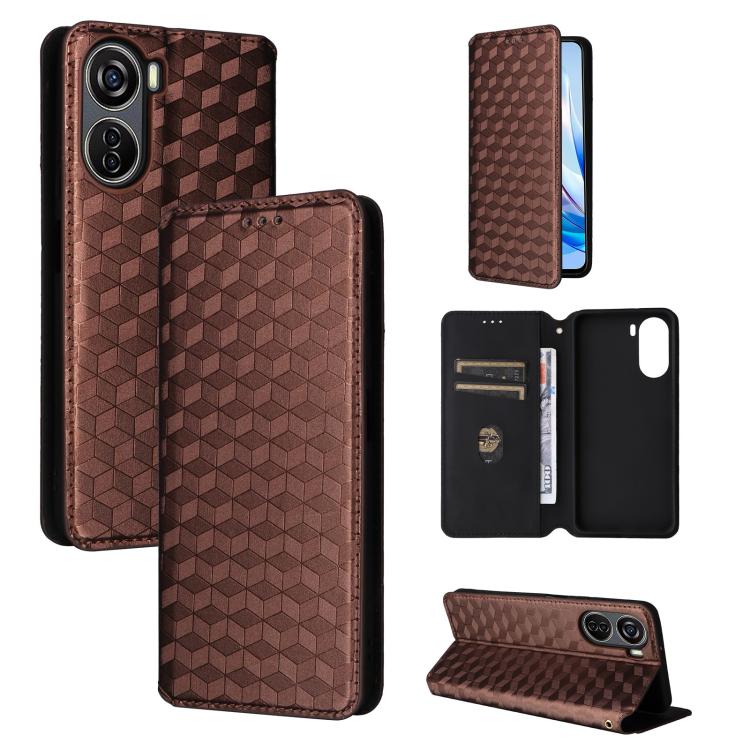 Cubic Grid Texture Flip Leather Phone Case, For ZTE nubia Focus Pro 5G, For ZTE nubia Neo 2 5G, For ZTE nubia Music / Z2353, For ZTE Blade A34, For ZTE Libero 5G IV / nubia LVY, For ZTE nubia Z60 Ultra 5G, For ZTE Blade A54                             ...