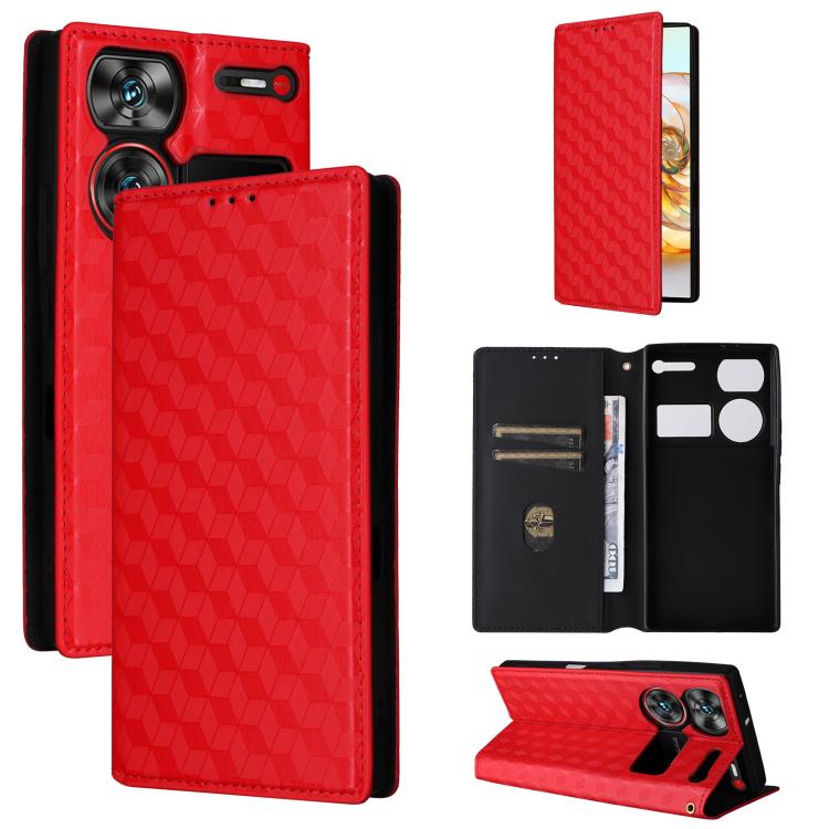 Cubic Grid Texture Flip Leather Phone Case, For ZTE nubia Focus Pro 5G, For ZTE nubia Neo 2 5G, For ZTE nubia Music / Z2353, For ZTE Blade A34, For ZTE Libero 5G IV / nubia LVY, For ZTE nubia Z60 Ultra 5G, For ZTE Blade A54                             ...