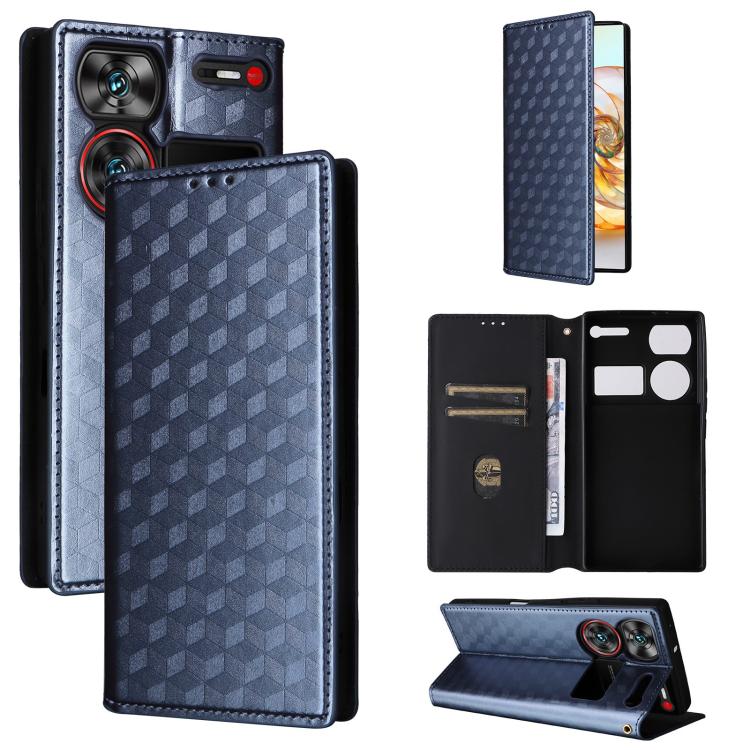 Cubic Grid Texture Flip Leather Phone Case, For ZTE nubia Focus Pro 5G, For ZTE nubia Neo 2 5G, For ZTE nubia Music / Z2353, For ZTE Blade A34, For ZTE Libero 5G IV / nubia LVY, For ZTE nubia Z60 Ultra 5G, For ZTE Blade A54                             ...