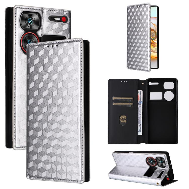 Cubic Grid Texture Flip Leather Phone Case, For ZTE nubia Focus Pro 5G, For ZTE nubia Neo 2 5G, For ZTE nubia Music / Z2353, For ZTE Blade A34, For ZTE Libero 5G IV / nubia LVY, For ZTE nubia Z60 Ultra 5G, For ZTE Blade A54                             ...