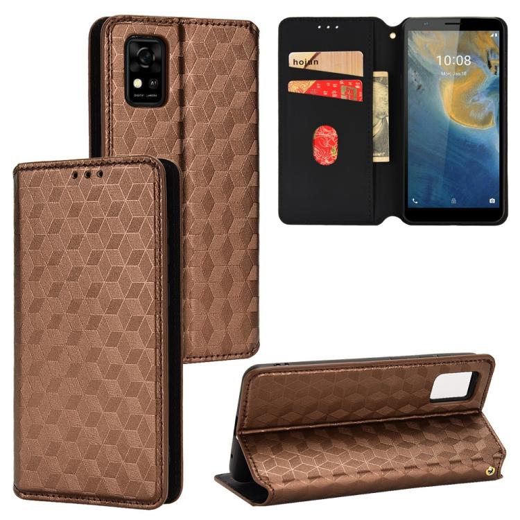 Cubic Grid Texture Flip Leather Phone Case, For ZTE nubia Focus Pro 5G, For ZTE nubia Neo 2 5G, For ZTE nubia Music / Z2353, For ZTE Blade A34, For ZTE Libero 5G IV / nubia LVY, For ZTE nubia Z60 Ultra 5G, For ZTE Blade A54                             ...