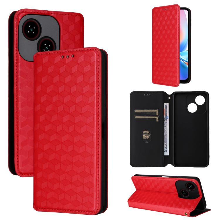 Cubic Grid Texture Flip Leather Phone Case, For ZTE nubia Air 5G, For ZTE nubia Z80 UItra, For ZTE nubia RedMagic 11 Pro+, For ZTE Blade A76 4G, For ZTE Blade A76 5G, For ZTE Blade A36 4G / nubia A36 4G, For ZTE nubia Neo 3 5G                          ...