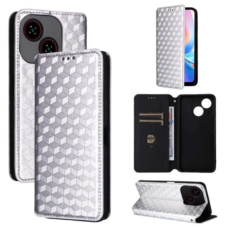 Cubic Grid Texture Flip Leather Phone Case, For ZTE nubia Air 5G, For ZTE nubia Z80 UItra, For ZTE nubia RedMagic 11 Pro+, For ZTE Blade A76 4G, For ZTE Blade A76 5G, For ZTE Blade A36 4G / nubia A36 4G, For ZTE nubia Neo 3 5G                          ...