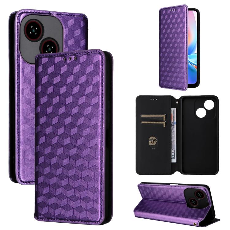 Cubic Grid Texture Flip Leather Phone Case, For ZTE nubia Air 5G, For ZTE nubia Z80 UItra, For ZTE nubia RedMagic 11 Pro+, For ZTE Blade A76 4G, For ZTE Blade A76 5G, For ZTE Blade A36 4G / nubia A36 4G, For ZTE nubia Neo 3 5G                          ...