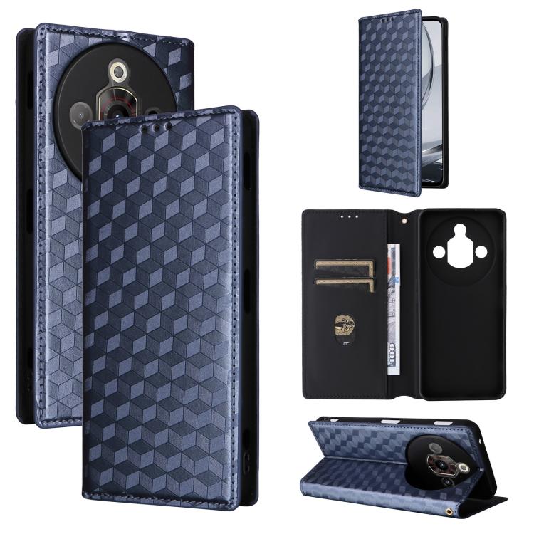 Cubic Grid Texture Flip Leather Phone Case, For ZTE nubia Focus Pro 5G, For ZTE nubia Neo 2 5G, For ZTE nubia Music / Z2353, For ZTE Blade A34, For ZTE Libero 5G IV / nubia LVY, For ZTE nubia Z60 Ultra 5G, For ZTE Blade A54                             ...