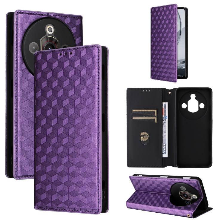 Cubic Grid Texture Flip Leather Phone Case, For ZTE nubia Focus Pro 5G, For ZTE nubia Neo 2 5G, For ZTE nubia Music / Z2353, For ZTE Blade A34, For ZTE Libero 5G IV / nubia LVY, For ZTE nubia Z60 Ultra 5G, For ZTE Blade A54                             ...