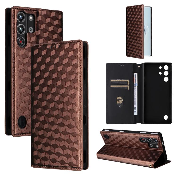 Cubic Grid Texture Flip Leather Phone Case, For ZTE Nubia S 5G / A403ZT, For ZTE Blade V70 Design 4G, For ZTE Blade V70 Max / nubia V70 Max, For ZTE nubia Z70 Ultra, For ZTE Blade V70 4G / nubia V70 4G, For ZTE nubia RedMagic 10 Pro / 10 Pro+          ...