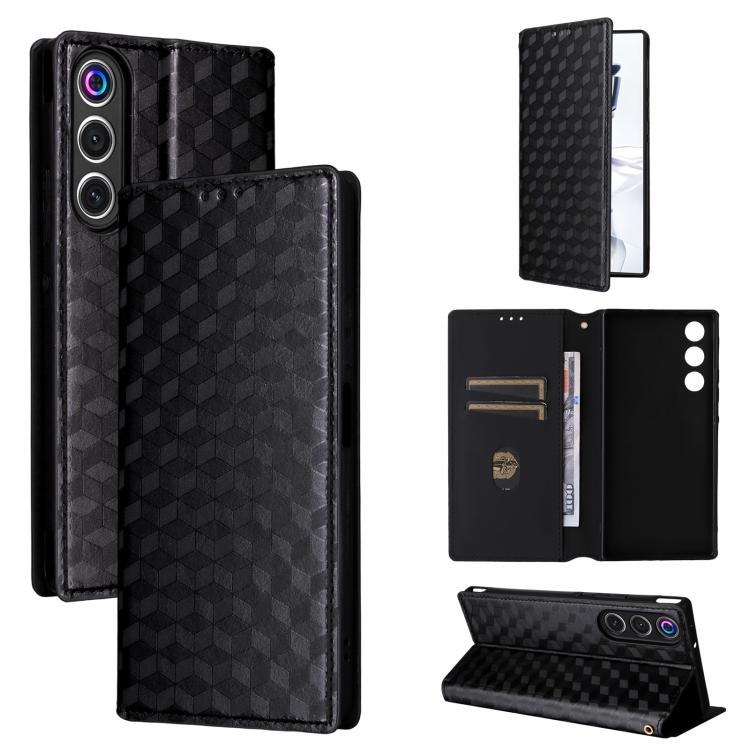 Cubic Grid Texture Flip Leather Phone Case, For ZTE nubia Air 5G, For ZTE nubia Z80 UItra, For ZTE nubia RedMagic 11 Pro+, For ZTE Blade A76 4G, For ZTE Blade A76 5G, For ZTE Blade A36 4G / nubia A36 4G, For ZTE nubia Neo 3 5G                          ...