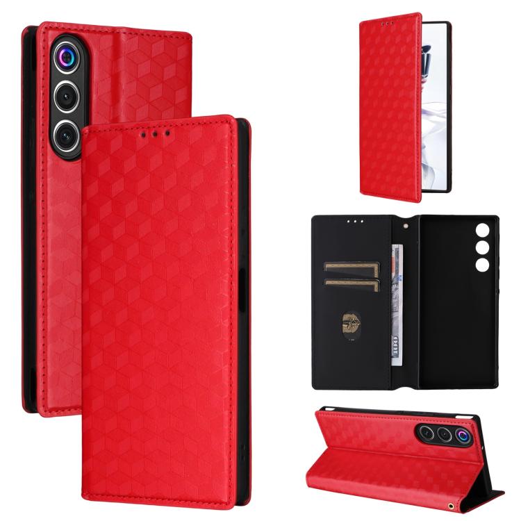 Cubic Grid Texture Flip Leather Phone Case, For ZTE nubia Air 5G, For ZTE nubia Z80 UItra, For ZTE nubia RedMagic 11 Pro+, For ZTE Blade A76 4G, For ZTE Blade A76 5G, For ZTE Blade A36 4G / nubia A36 4G, For ZTE nubia Neo 3 5G                          ...