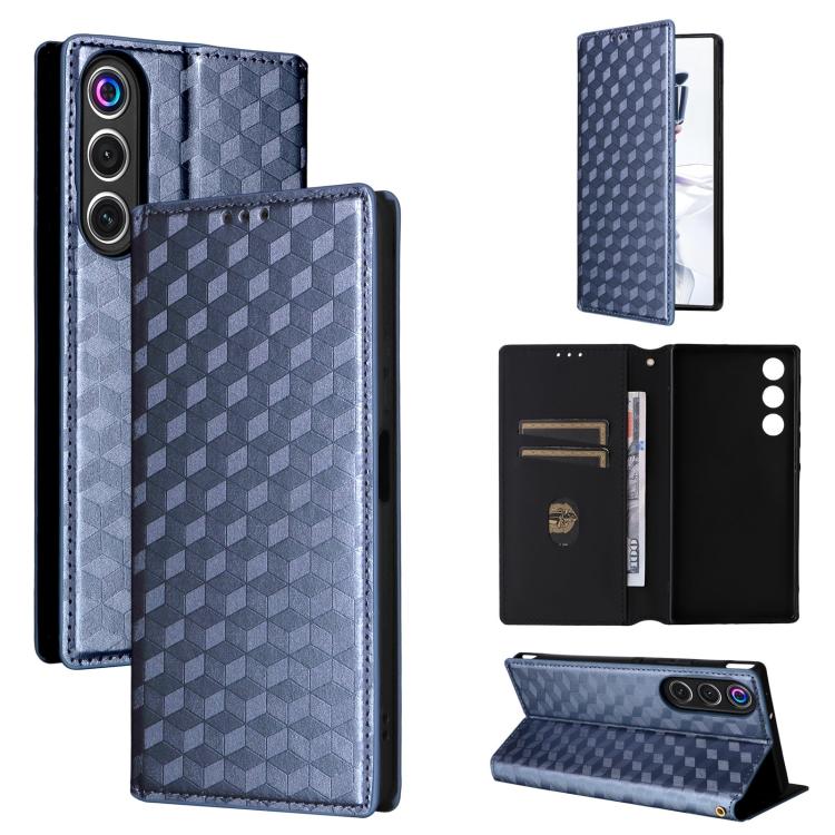 Cubic Grid Texture Flip Leather Phone Case, For ZTE nubia Air 5G, For ZTE nubia Z80 UItra, For ZTE nubia RedMagic 11 Pro+, For ZTE Blade A76 4G, For ZTE Blade A76 5G, For ZTE Blade A36 4G / nubia A36 4G, For ZTE nubia Neo 3 5G                          ...