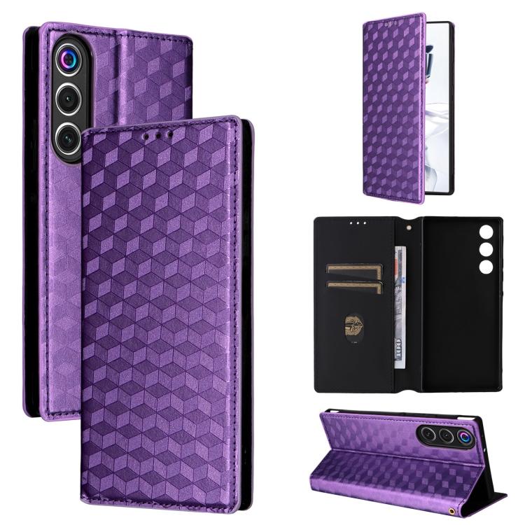 Cubic Grid Texture Flip Leather Phone Case, For ZTE nubia Air 5G, For ZTE nubia Z80 UItra, For ZTE nubia RedMagic 11 Pro+, For ZTE Blade A76 4G, For ZTE Blade A76 5G, For ZTE Blade A36 4G / nubia A36 4G, For ZTE nubia Neo 3 5G                          ...