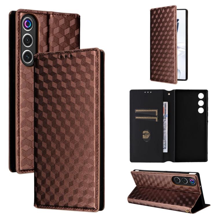 Cubic Grid Texture Flip Leather Phone Case, For ZTE nubia Air 5G, For ZTE nubia Z80 UItra, For ZTE nubia RedMagic 11 Pro+, For ZTE Blade A76 4G, For ZTE Blade A76 5G, For ZTE Blade A36 4G / nubia A36 4G, For ZTE nubia Neo 3 5G                          ...