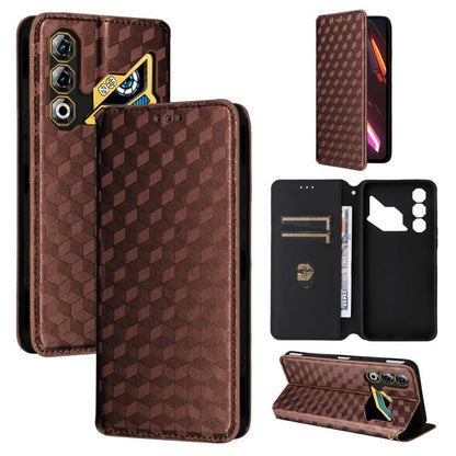 Cubic Grid Texture Flip Leather Phone Case, For ZTE nubia Air 5G, For ZTE nubia Z80 UItra, For ZTE nubia RedMagic 11 Pro+, For ZTE Blade A76 4G, For ZTE Blade A76 5G, For ZTE Blade A36 4G / nubia A36 4G, For ZTE nubia Neo 3 5G                          ...