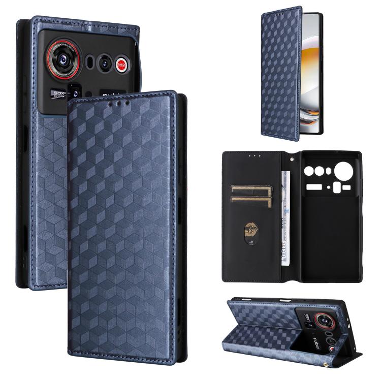 Cubic Grid Texture Flip Leather Phone Case, For ZTE nubia Air 5G, For ZTE nubia Z80 UItra, For ZTE nubia RedMagic 11 Pro+, For ZTE Blade A76 4G, For ZTE Blade A76 5G, For ZTE Blade A36 4G / nubia A36 4G, For ZTE nubia Neo 3 5G                          ...