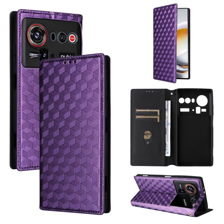 Cubic Grid Texture Flip Leather Phone Case, For ZTE nubia Air 5G, For ZTE nubia Z80 UItra, For ZTE nubia RedMagic 11 Pro+, For ZTE Blade A76 4G, For ZTE Blade A76 5G, For ZTE Blade A36 4G / nubia A36 4G, For ZTE nubia Neo 3 5G                          ...