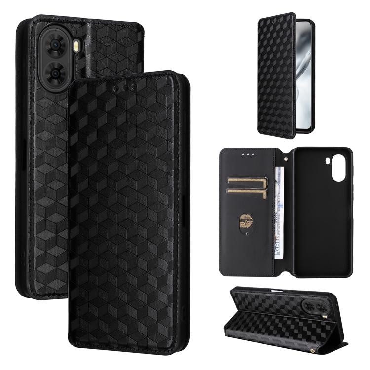 Cubic Grid Texture Flip Leather Phone Case, For ZTE nubia A57 4G, For ZTE nubia Air Pro 5G, For ZTE Kantan Sumaho5 A601ZT, For ZTE nubia Neo 5 Pro 5G, For ZTE nubia Neo 5 5G, For ZTE nubia P9 Pro 5G / Optus X Pro 2 5G, For ZTE nubia Neo 5 GT 5G        ...