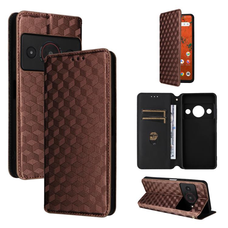Cubic Grid Texture Flip Leather Phone Case, For ZTE nubia A57 4G, For ZTE nubia Air Pro 5G, For ZTE Kantan Sumaho5 A601ZT, For ZTE nubia Neo 5 Pro 5G, For ZTE nubia Neo 5 5G, For ZTE nubia P9 Pro 5G / Optus X Pro 2 5G, For ZTE nubia Neo 5 GT 5G        ...