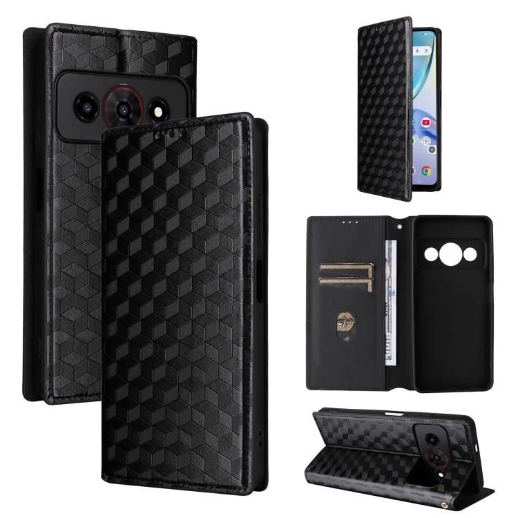 Cubic Grid Texture Flip Leather Phone Case, For ZTE nubia A57 4G, For ZTE nubia Air Pro 5G, For ZTE Kantan Sumaho5 A601ZT, For ZTE nubia Neo 5 Pro 5G, For ZTE nubia Neo 5 5G, For ZTE nubia P9 Pro 5G / Optus X Pro 2 5G, For ZTE nubia Neo 5 GT 5G        ...