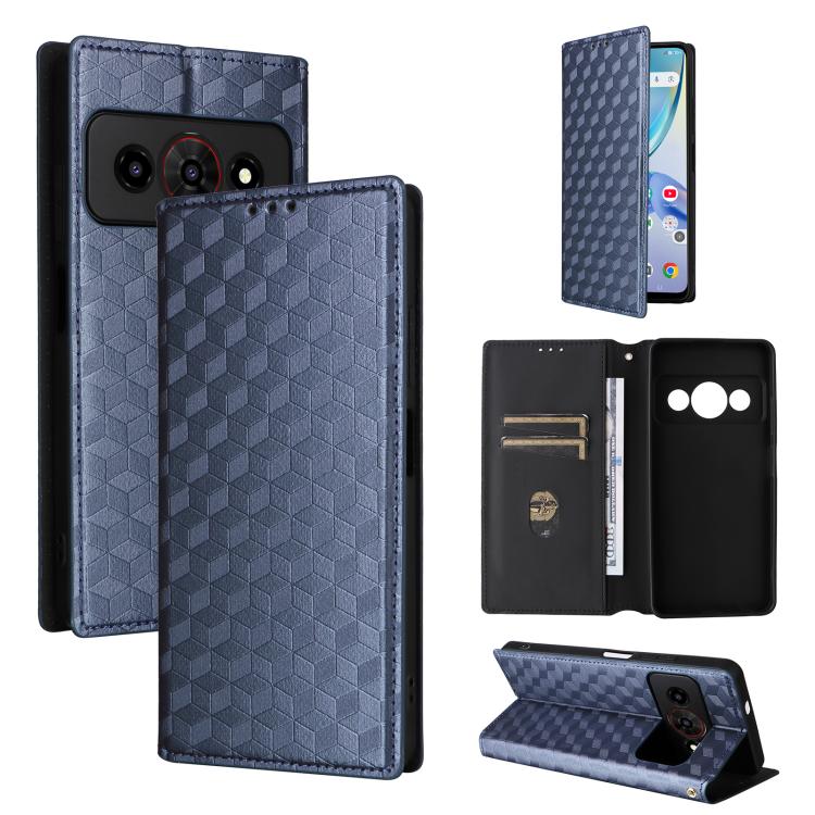 Cubic Grid Texture Flip Leather Phone Case, For ZTE nubia A57 4G, For ZTE nubia Air Pro 5G, For ZTE Kantan Sumaho5 A601ZT, For ZTE nubia Neo 5 Pro 5G, For ZTE nubia Neo 5 5G, For ZTE nubia P9 Pro 5G / Optus X Pro 2 5G, For ZTE nubia Neo 5 GT 5G        ...