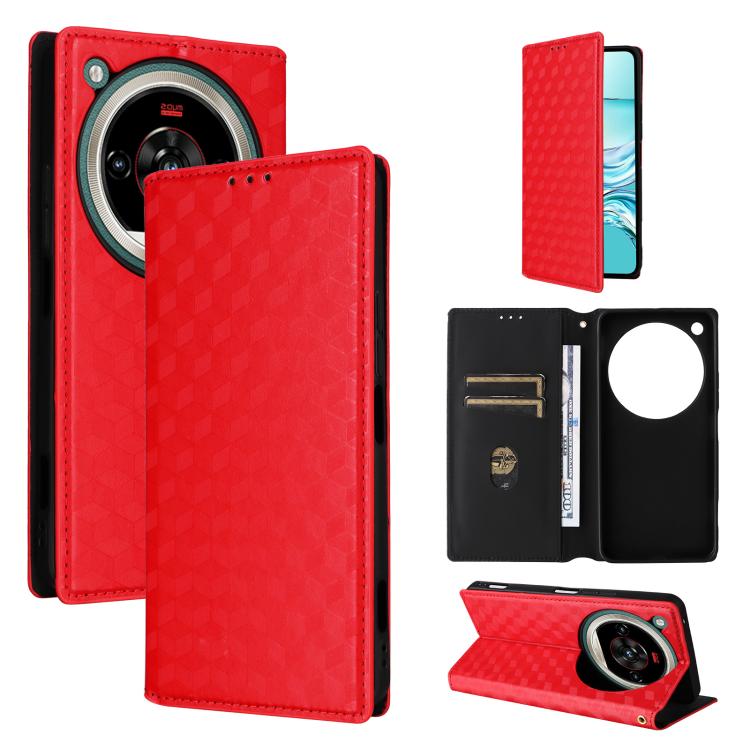 Cubic Grid Texture Flip Leather Phone Case, For ZTE nubia Air 5G, For ZTE nubia Z80 UItra, For ZTE nubia RedMagic 11 Pro+, For ZTE Blade A76 4G, For ZTE Blade A76 5G, For ZTE Blade A36 4G / nubia A36 4G, For ZTE nubia Neo 3 5G                          ...