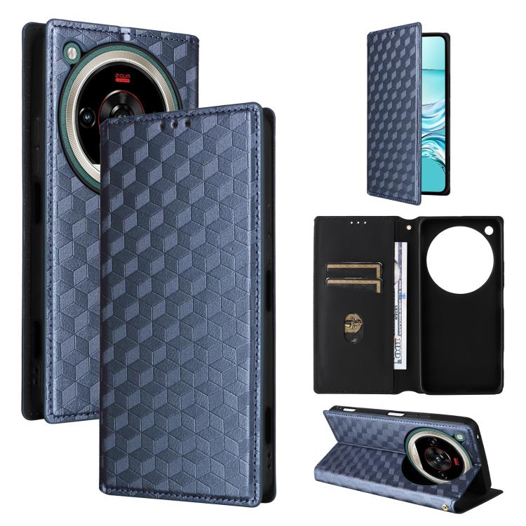 Cubic Grid Texture Flip Leather Phone Case, For ZTE nubia Air 5G, For ZTE nubia Z80 UItra, For ZTE nubia RedMagic 11 Pro+, For ZTE Blade A76 4G, For ZTE Blade A76 5G, For ZTE Blade A36 4G / nubia A36 4G, For ZTE nubia Neo 3 5G                          ...