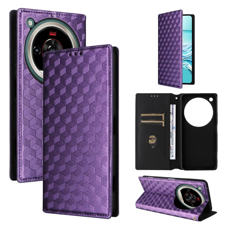 Cubic Grid Texture Flip Leather Phone Case, For ZTE nubia Air 5G, For ZTE nubia Z80 UItra, For ZTE nubia RedMagic 11 Pro+, For ZTE Blade A76 4G, For ZTE Blade A76 5G, For ZTE Blade A36 4G / nubia A36 4G, For ZTE nubia Neo 3 5G                          ...