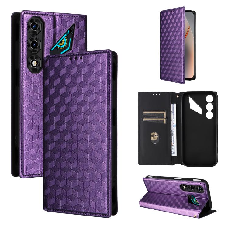 Cubic Grid Texture Flip Leather Phone Case, For ZTE nubia A57 4G, For ZTE nubia Air Pro 5G, For ZTE Kantan Sumaho5 A601ZT, For ZTE nubia Neo 5 Pro 5G, For ZTE nubia Neo 5 5G, For ZTE nubia P9 Pro 5G / Optus X Pro 2 5G, For ZTE nubia Neo 5 GT 5G        ...