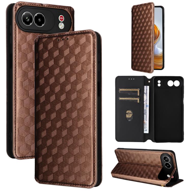 Cubic Grid Texture Flip Leather Phone Case, For ZTE nubia A57 4G, For ZTE nubia Air Pro 5G, For ZTE Kantan Sumaho5 A601ZT, For ZTE nubia Neo 5 Pro 5G, For ZTE nubia Neo 5 5G, For ZTE nubia P9 Pro 5G / Optus X Pro 2 5G, For ZTE nubia Neo 5 GT 5G        ...