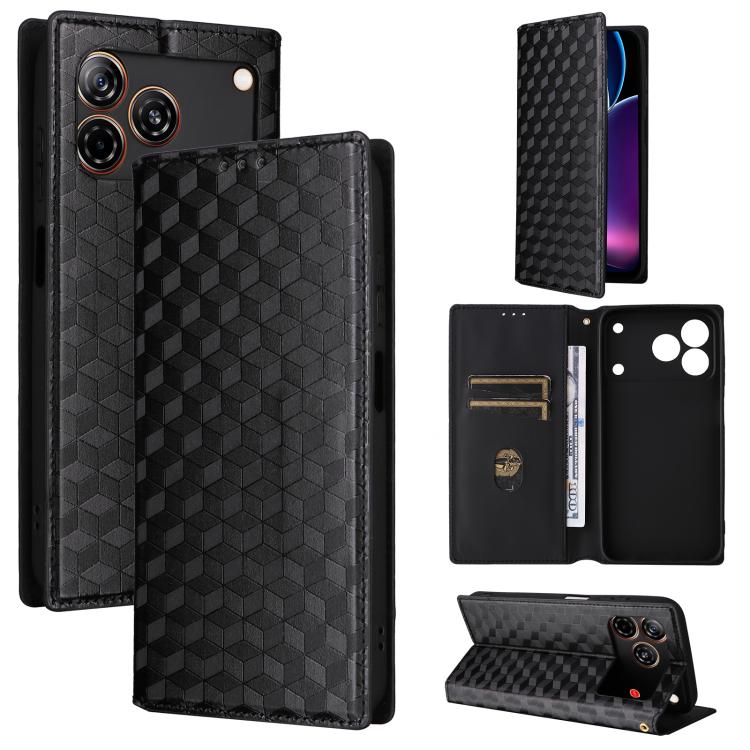 Cubic Grid Texture Flip Leather Phone Case, For ZTE nubia A57 4G, For ZTE nubia Air Pro 5G, For ZTE Kantan Sumaho5 A601ZT, For ZTE nubia Neo 5 Pro 5G, For ZTE nubia Neo 5 5G, For ZTE nubia P9 Pro 5G / Optus X Pro 2 5G, For ZTE nubia Neo 5 GT 5G        ...
