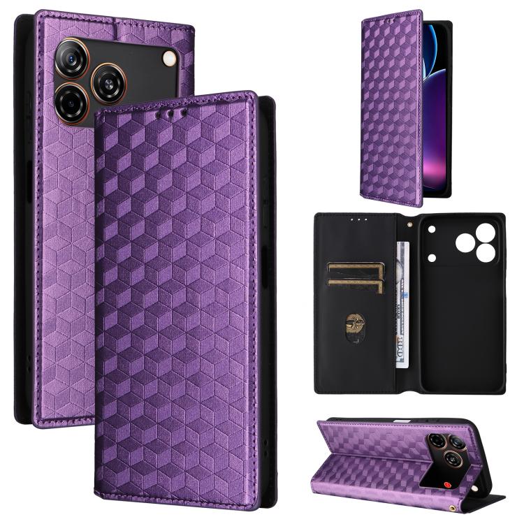Cubic Grid Texture Flip Leather Phone Case, For ZTE nubia A57 4G, For ZTE nubia Air Pro 5G, For ZTE Kantan Sumaho5 A601ZT, For ZTE nubia Neo 5 Pro 5G, For ZTE nubia Neo 5 5G, For ZTE nubia P9 Pro 5G / Optus X Pro 2 5G, For ZTE nubia Neo 5 GT 5G        ...