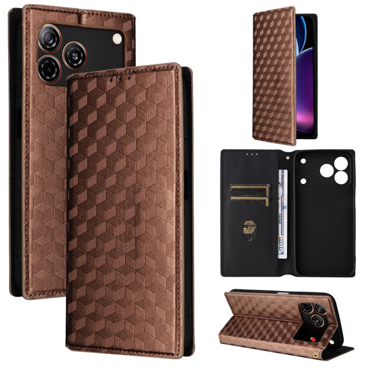 Cubic Grid Texture Flip Leather Phone Case, For ZTE nubia A57 4G, For ZTE nubia Air Pro 5G, For ZTE Kantan Sumaho5 A601ZT, For ZTE nubia Neo 5 Pro 5G, For ZTE nubia Neo 5 5G, For ZTE nubia P9 Pro 5G / Optus X Pro 2 5G, For ZTE nubia Neo 5 GT 5G        ...