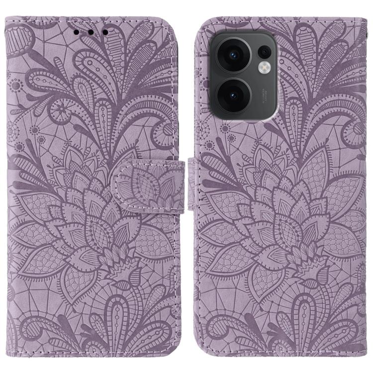 Lace Flower Embossing Flip Leather Phone Case, For OPPO Find X9, For OPPO A6 Pro 5G, For OPPO Find X9 Pro, For OPPO A5 Pro 5G Global, For OPPO Reno13 Pro 5G Global, For OPPO Reno13 5G Global, For OPPO Reno13 F 4G Global / 5G Global, For OPPO Find X8   ...