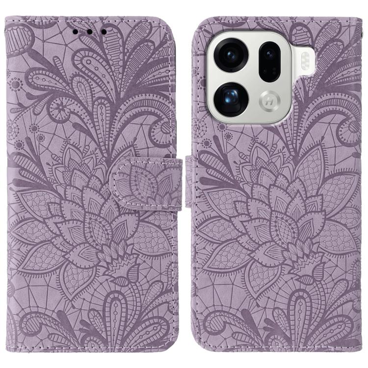 Lace Flower Embossing Flip Leather Phone Case, For OPPO Find X9, For OPPO A6 Pro 5G, For OPPO Find X9 Pro, For OPPO A5 Pro 5G Global, For OPPO Reno13 Pro 5G Global, For OPPO Reno13 5G Global, For OPPO Reno13 F 4G Global / 5G Global, For OPPO Find X8   ...