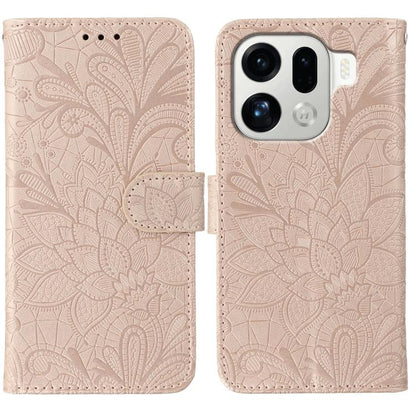 Lace Flower Embossing Flip Leather Phone Case, For OPPO Find X9, For OPPO A6 Pro 5G, For OPPO Find X9 Pro, For OPPO A5 Pro 5G Global, For OPPO Reno13 Pro 5G Global, For OPPO Reno13 5G Global, For OPPO Reno13 F 4G Global / 5G Global, For OPPO Find X8   ...