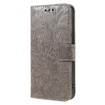 Lace Flower Embossing Flip Leather Phone Case, For ZTE Blade A35