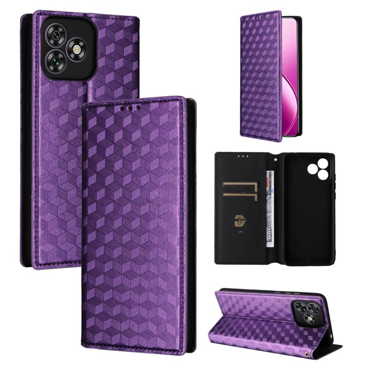 Cubic Grid Texture Flip Leather Phone Case, For Oukitel C66, For Oukitel C17 4G 2026, For Oukitel C5 4G 2025, For Oukitel C3 4G 2025, For Oukitel C62 / C62 Pro, For Oukitel C59 / C59 Pro, For Oukitel C61 / C61 Pro, For Oukitel P1                       ...
