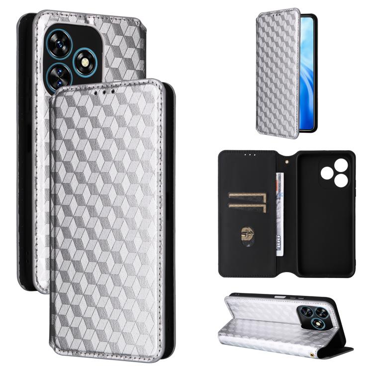 Cubic Grid Texture Flip Leather Phone Case, For Oukitel C66, For Oukitel C17 4G 2026, For Oukitel C5 4G 2025, For Oukitel C3 4G 2025, For Oukitel C62 / C62 Pro, For Oukitel C59 / C59 Pro, For Oukitel C61 / C61 Pro, For Oukitel P1                       ...