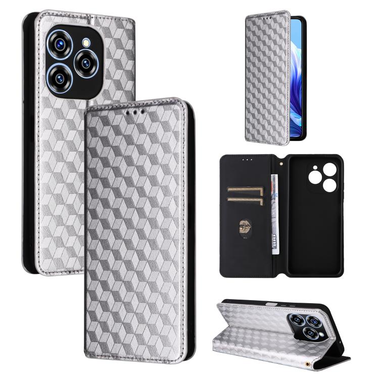 Cubic Grid Texture Flip Leather Phone Case, For Oukitel C66, For Oukitel C17 4G 2026, For Oukitel C5 4G 2025, For Oukitel C3 4G 2025, For Oukitel C62 / C62 Pro, For Oukitel C59 / C59 Pro, For Oukitel C61 / C61 Pro, For Oukitel P1                       ...