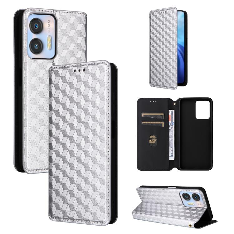 Cubic Grid Texture Flip Leather Phone Case, For Oukitel C35 / C36, For Oukitel C33, For Oukitel C32, For Oukitel C25, For Oukitel C21 Pro, For Oukitel C23 Pro, For Oukitel C21