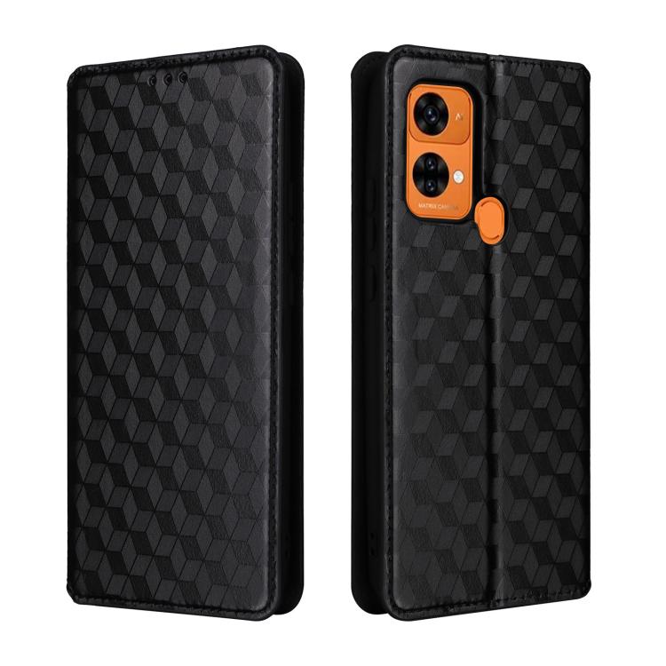 Cubic Grid Texture Flip Leather Phone Case, For Oukitel C35 / C36, For Oukitel C33, For Oukitel C32, For Oukitel C25, For Oukitel C21 Pro, For Oukitel C23 Pro, For Oukitel C21