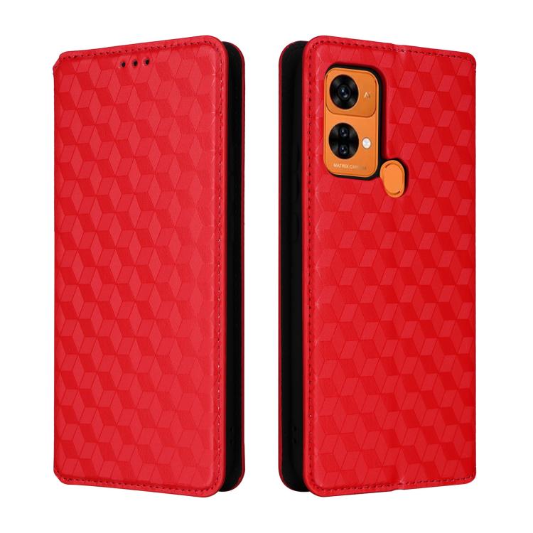 Cubic Grid Texture Flip Leather Phone Case, For Oukitel C35 / C36, For Oukitel C33, For Oukitel C32, For Oukitel C25, For Oukitel C21 Pro, For Oukitel C23 Pro, For Oukitel C21