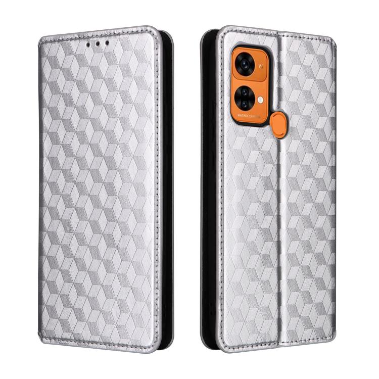 Cubic Grid Texture Flip Leather Phone Case, For Oukitel C35 / C36, For Oukitel C33, For Oukitel C32, For Oukitel C25, For Oukitel C21 Pro, For Oukitel C23 Pro, For Oukitel C21