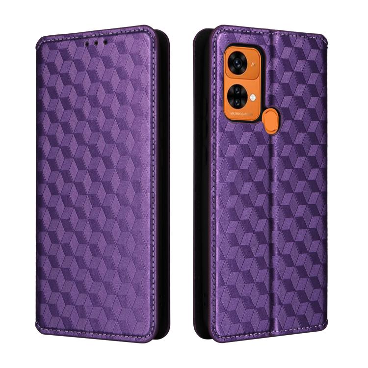 Cubic Grid Texture Flip Leather Phone Case, For Oukitel C35 / C36, For Oukitel C33, For Oukitel C32, For Oukitel C25, For Oukitel C21 Pro, For Oukitel C23 Pro, For Oukitel C21